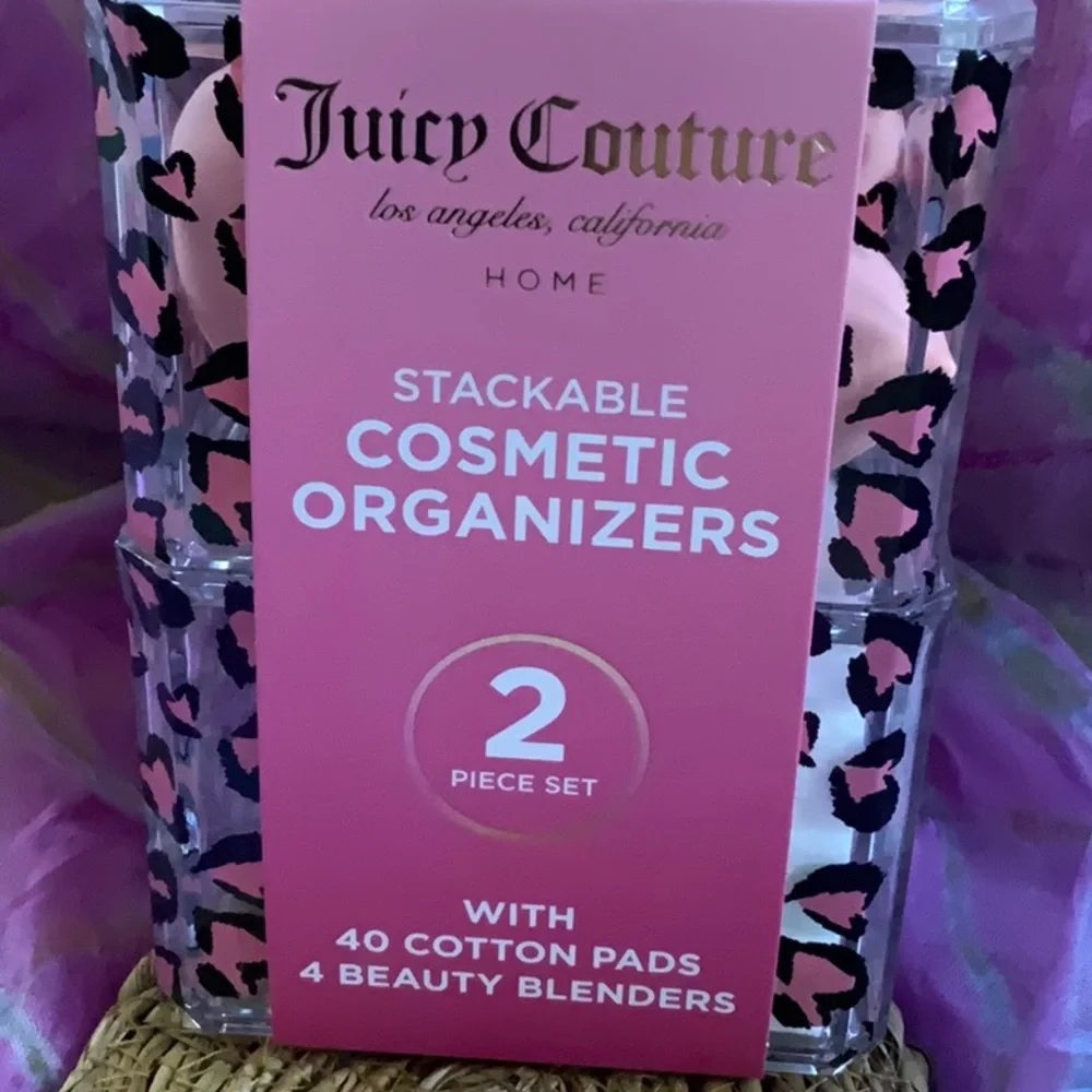 💖🌸Juicy Couture Home Heart 2 Piece Lidded Cosmetic Organizer